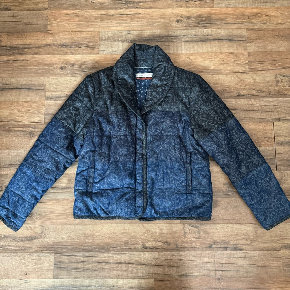 ANTHROPOLOGIE Pilcro denim style patchwork  paisley jacket boho cozy cotton